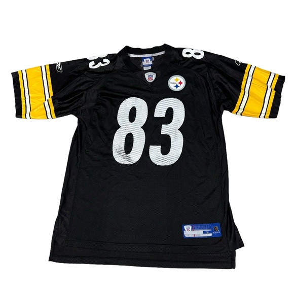 NFL Reebok Pittsburgh Steelers Jersey Mens Large Heath Miller #83 Vented Black - Picture 1 of 7